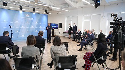 Встреча Председателя Государственной Думы Вячеслава Володина с представителями прессы, посвященная Дню российской печати
