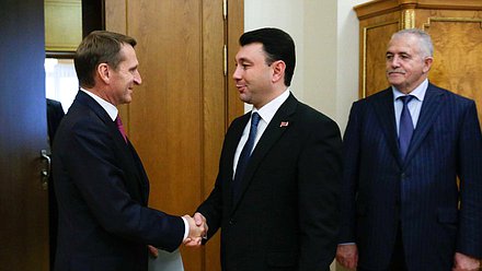 Встреча Председателя Государственной Думы Российской Федерации Сергея Нарышкина с заместителем Председателя Национального Собрания Республики Армения Эдуардом Шармазановым 