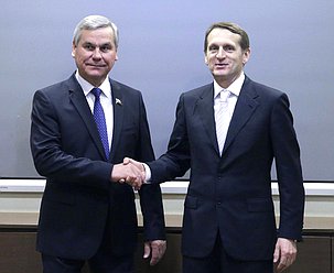 Рабочая поездка Председателя Государственной Думы Федерального Собрания Российской Федерации Сергея Нарышкина в Южный федеральный округ. Встреча с Председателем Палаты представителей Национального собрания Республики Беларусь Владимиром Андрейченко.