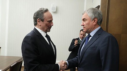 El Jefe de la Duma Estatal, Vyacheslav Volodin, y el Ministro de Relaciones Exteriores del Estado de Kuwait, Salem Abdullah al-Jaber al-Sabah