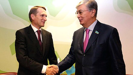   Беседа с Председателем Сената Парламента Республики Казахстан Токаевым Касым-Жомартом.