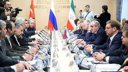 First joint meeting of international affairs committees of the chambers of the Federal Assembly of the Russian Federation, the parliaments of the Turkish Republic and the Islamic Republic of Iran