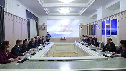 Meeting of Chairman of the State Duma Vyacheslav Volodin with delegation of international observers representing the Parliamentary Assembly of the Collective Security Treaty Organization