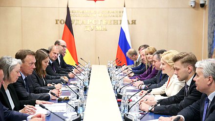 Meeting of Deputy Chairperson of the State Duma Irina Iarovaia and members of the ”friendship group“ of Russia and Germany with the delegation of the German Bundestag headed by Vice President Thomas Oppermann