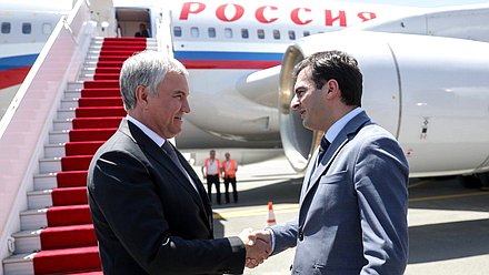 Председатель Государственной Думы Вячеслав Володин и заместитель Председателя Национального Собрания Республики Армения Акоб Аршакян