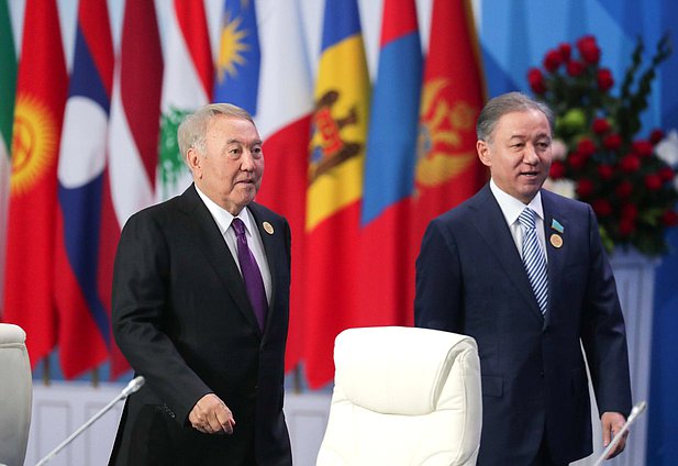 First President of the Republic of Kazakhstan Nursultan Nazarbayev and Chairman of the Mazhilis of the Parliament of the Republic of Kazakhstan Nurlan Nigmatulin