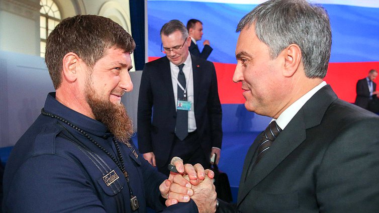 Председатель Государственной Думы Вячеслав Володин и Глава Чеченской Республики Рамзан Кадыров