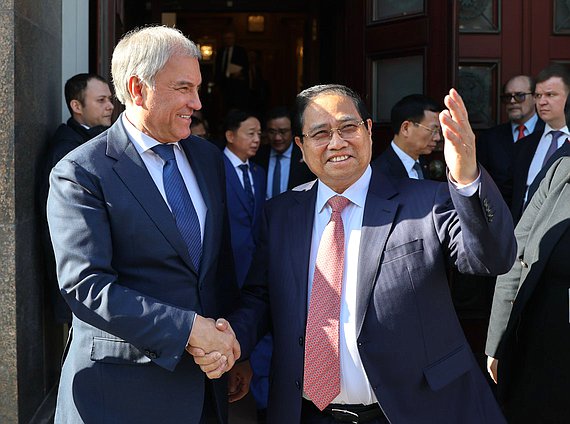 Chairman of the State Duma Vyacheslav Volodin and Prime Minister of the Socialist Republic of Vietnam Phạm Minh Chính
