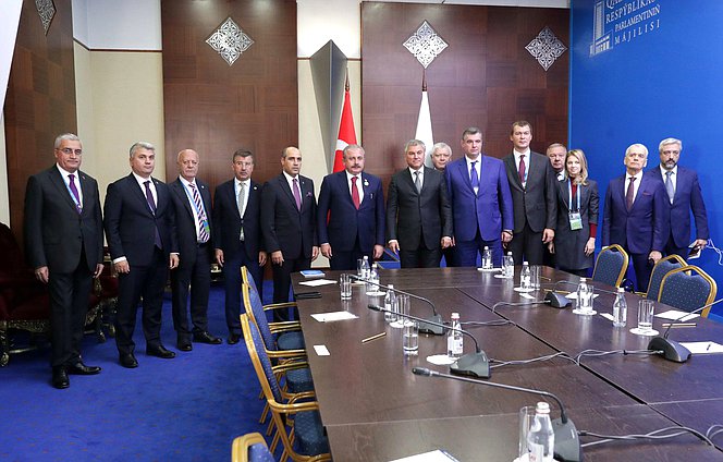 Meeting of Chairman of the State Duma Viacheslav Volodin and Speaker of the Grand National Assembly of Turkey Mustafa Şentop