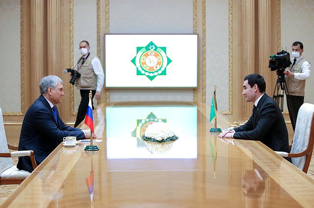 Meeting of Chairman of the State Duma Vyacheslav Volodin and President of Turkmenistan Serdar Berdimuhamedov
