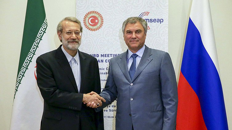 Meeting of Chairman of the State Duma Viacheslav Volodin and Chairman of the Islamic Consultative Assembly of the Islamic Republic of Iran Ali Larijani