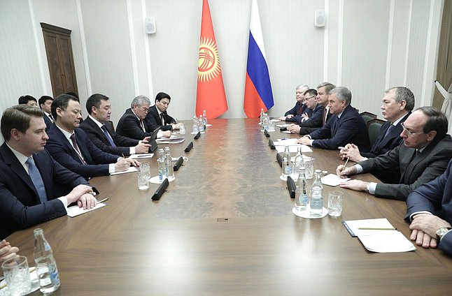 Meeting of Chairman of the State Duma Viacheslav Volodin and President of the Kyrgyz Republic Sadyr Japarov