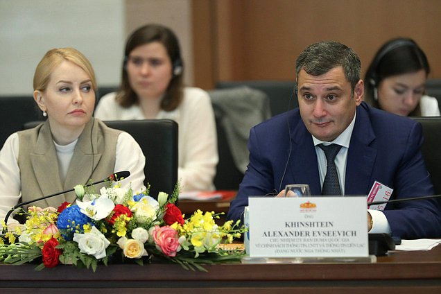 Chairman of the Committee on Informational Policy, Technologies and Communications Alexander Khinshtein. 2nd meeting of the Inter-parliamentary Commission on Cooperation between the State Duma and the National Assembly of Vietnam