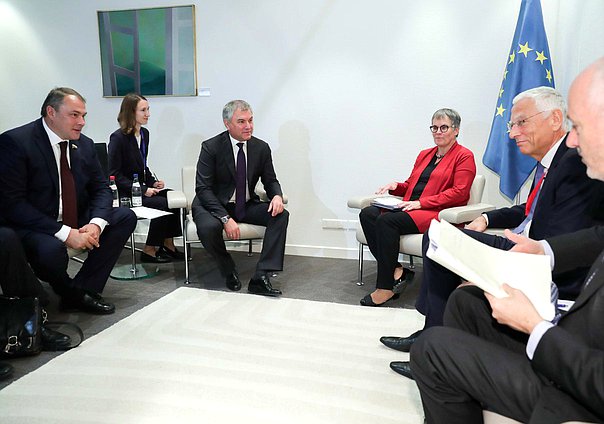 Meeting of Chairman of the State Duma Viacheslav Volodin and President of the Parliamentary Assembly of the Council of Europe Liliane Maury Pasquier