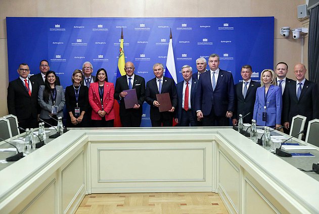 Meeting of Chairman of the State Duma Vyacheslav Volodin and President of the National Assembly of the Bolivarian Republic of Venezuela Jorge Jesús Rodríguez Gómez