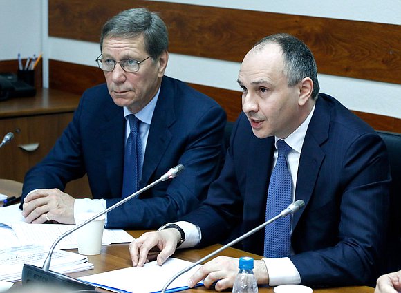 Первый заместитель Председателя Государственной Думы Александр Жуков и Председатель Счетной палаты РФ Борис Ковальчук