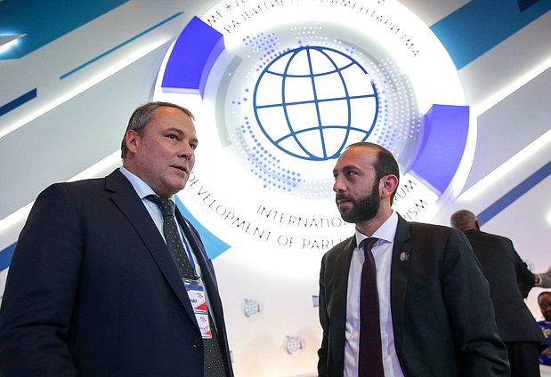 Deputy Chairman of the State Duma Petr Tolstoy and President of the National Council of Armenia Ararat Mirzoyan