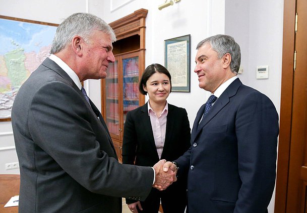 President of the Billy Graham Evangelistic Association Franklin Graham and Chairman of the State Duma Viacheslav Volodin