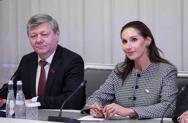 First Deputy Chairman of the Committee on International Affairs Dmitry Novikov and member of the Committee Roza Chemeris