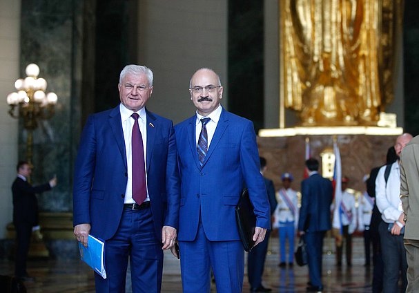 First Deputy Chairman of the Committee on Agrarian Issues Vladimir Plotnikov and Chairman of the Committee on Science and Higher Education Sergey Kabyshev