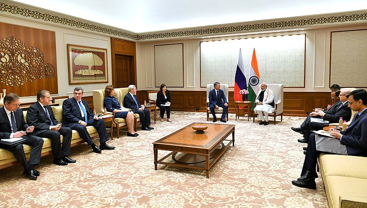 Meeting of Chairman of the State Duma Viacheslav Volodin with Prime Minister of the Republic of India Narendra Modi