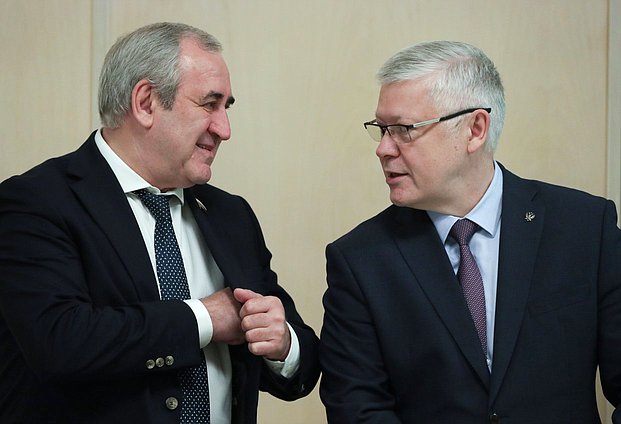 Deputy Chairman of the State Duma Sergey Neverov and Chairman of the Committee on Security and Corruption Control Vasily Piskarev