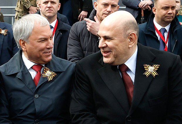 Председатель Государственной Думы Вячеслав Володин, Председатель Правительства РФ Михаил Мишустин. Фото: пресс-служба Президента РФ