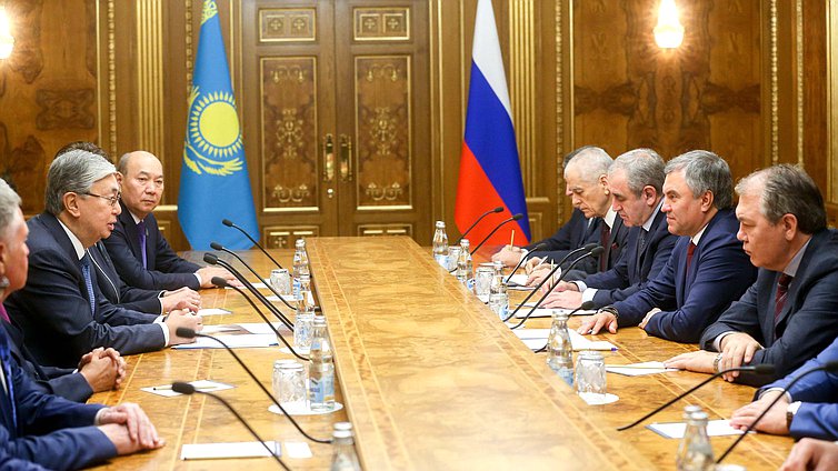Meeting of Chairman of the State Duma Viacheslav Volodin and Chairman of the Senate of Kazakhstan Kassym-Jomart Tokayev