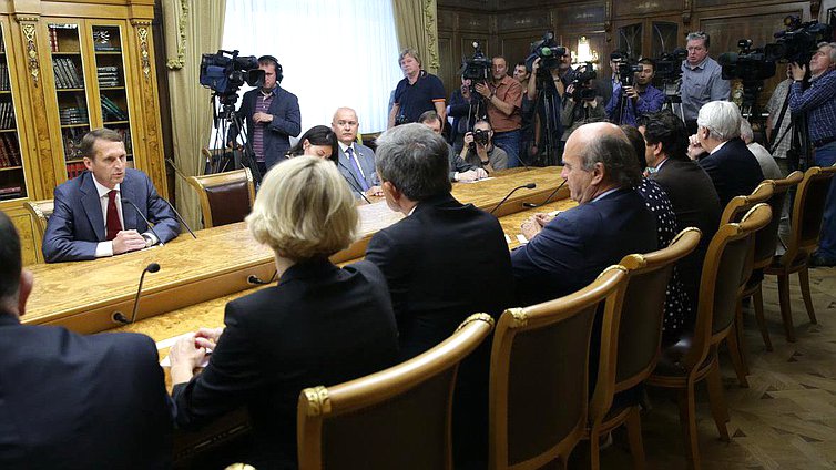 Встреча Председателя Государственной Думы С.Е.Нарышкина с делегацией парламента Французской Республики во главе с Т.Мариани.
