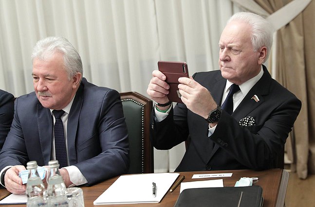 Chairman of the Committee on Transport and Development of Transport Infrastructure Evgeny Moskvichev and Deputy Chairman of the Committee on State Building and Legislation Anatoly Lisitsyn