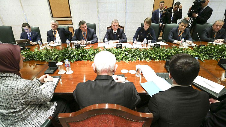 Встреча Председателя Государственной Думы Вячеслава Володина с Председателем Великого Национального Собрания Турецкой Республики Исмаилом Кахраманом. Автор фото: Марат Абулхатин/Фотослужба Государственной Думы
