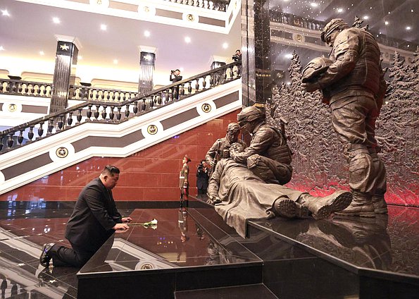 Chairman of State Affairs of the Democratic People's Republic of Korea Kim Jong-un. Opening ceremony of the Memorial Complex and Museum of the Military Deeds of Heroes of Foreign Military Operation