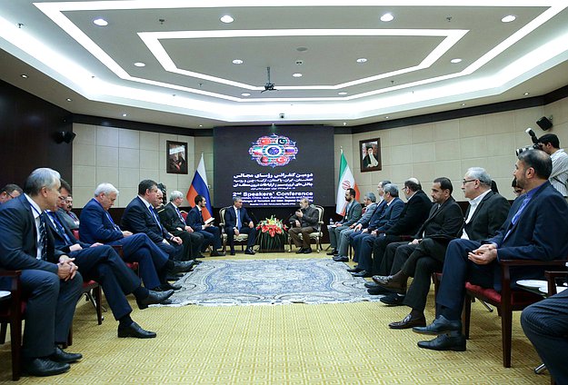 Meeting of Chairman of the State Duma Viacheslav Volodin and Chairman of the Islamic Consultative Assembly of the Islamic Republic of Iran Ali Ardashir Larijani