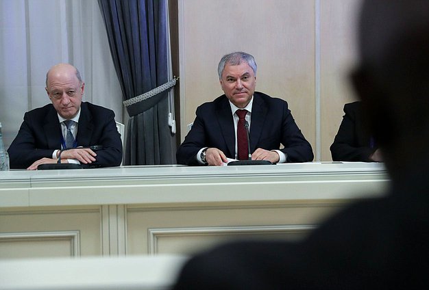 Chairman of the State Duma Vyacheslav Volodin and Deputy Chairman of the State Duma Alexander Babakov