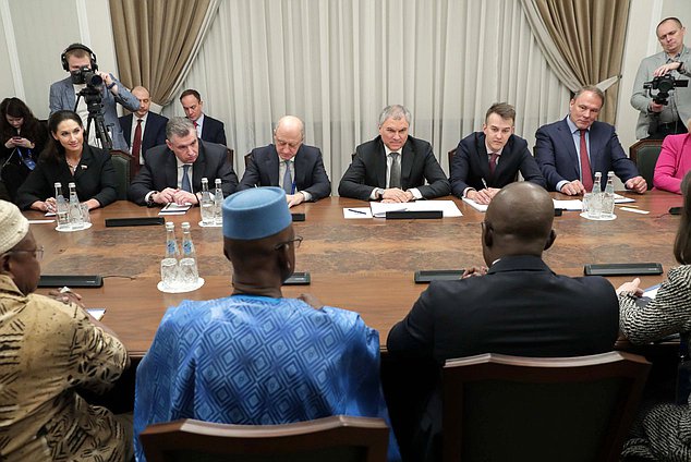 Встреча Председателя Государственной Думы Вячеслава Володина с Председателем Национального переходного совета Республики Мали Маликом Дьяо