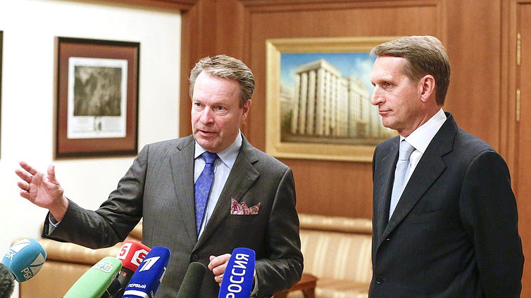  Встреча Сергея Нарышкина с Председателем Парламентской ассамблеи ОБСЕ Илкой Канервой.