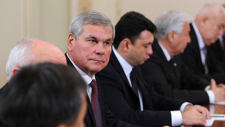 Встреча Президента России Владимира Путина с членами Совета Парламентской Ассамблеи Организации Договора о коллективной безопасности 