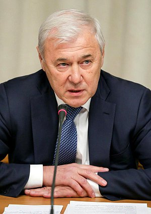 Председатель Комитета  по финансовому рынку Анатолий Аксаков на заседании круглого стола.