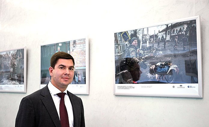 Открытие выставки «Хроники террора украинского неонацистского режима». Фото: РИА Новости