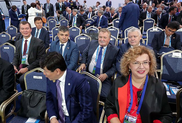 Members of the State Duma — members of the delegation: Mikhail Degtiarev, Dmitrii Morozov, Evgenii Moskvichev, Vasilii Piskarev, and Olga Epifanova