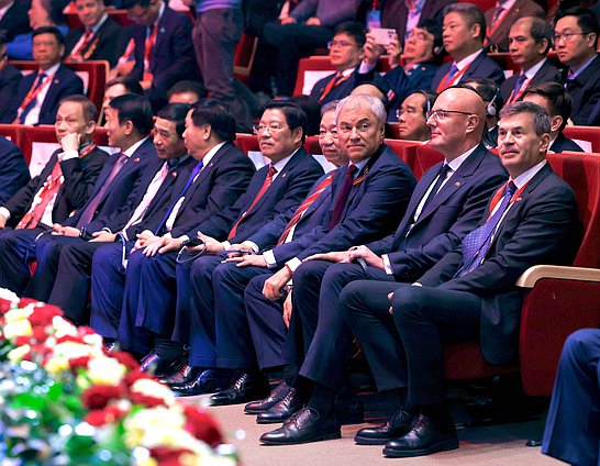 Chairman of the State Duma Vyacheslav Volodin, General Secretary of the Communist Party of Vietnam Central Committee Tô Lâm and Deputy Prime Minister of the Russian Federation Dmitry Chernyshenko