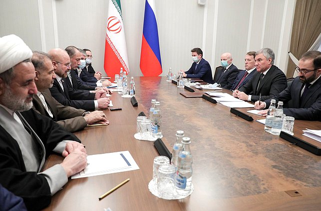 Meeting of Chairman of the State Duma Viacheslav Volodin and Speaker of the Parliament of Iran Mohammad Bagher Ghalibaf