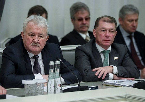 Chairman of the Committee on Transport and Development of Transport Infrastructure Evgeny Moskvichev and Chairman of the Committee on Economic Policy Maxim Topilin