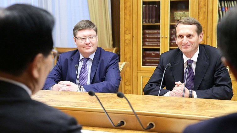 Встреча Председателя Государственной Думы Федерального Собрания Российской Федерации С.Е.Нарышкина с Председателем Национального собрания Республики Корея Чон Ый Хва. 