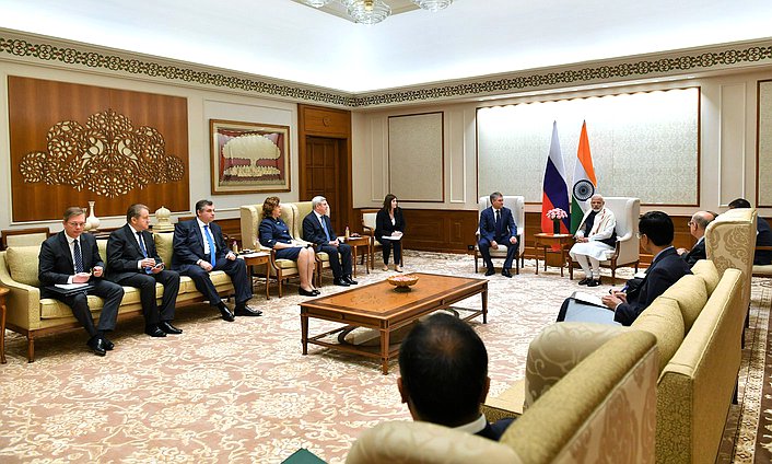 Meeting of Chairman of the State Duma Viacheslav Volodin with Prime Minister of the Republic of India Narendra Modi