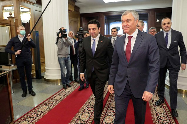 Председатель Государственной Думы Вячеслав Володин и Председатель Национального Собрания Армении Ален Симонян