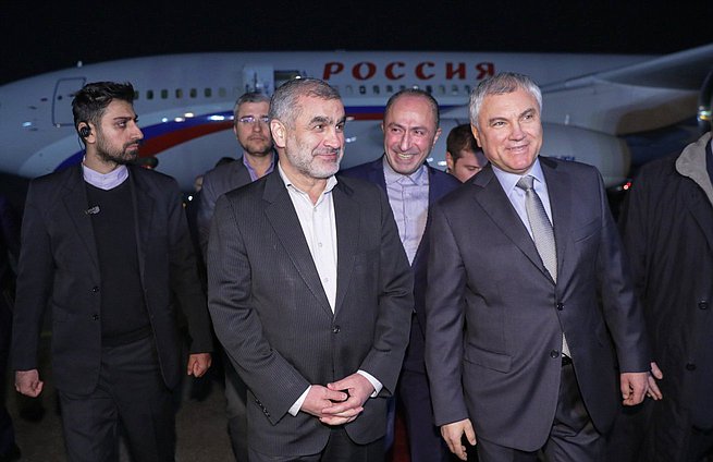 Председатель Государственной Думы Вячеслав Володин и Первый заместитель Председателя Исламского Совета Ирана Али Никзад