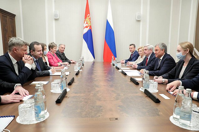 Meeting of Chairman of the State Duma Viacheslav Volodin and Speaker of the National Assembly of the Republic of Serbia Ivica Dacic