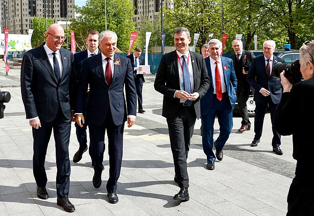 Deputy Prime Minister of the Russian Federation Dmitry Chernyshenko, Chairman of the State Duma Vyacheslav Volodin and Rector of the Russian Presidential Academy of National Economy and Public Administration Alexey Komissarov