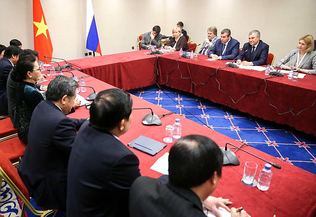 Meeting of Chairman of the State Duma Viacheslav Volodin with Chairwoman of the National Assembly of the Socialist Republic of Vietnam Nguyễn Thị Kim Ngân